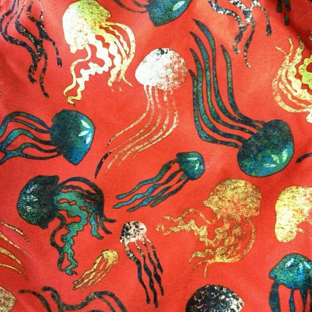 Lands' End Boys Youth XL Swim Trunks Shorts Jellyfish Print Elastic Waist